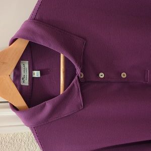 Peter Millar Jubilee Stripe Golf Polo, Purple, XL